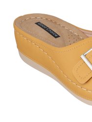 Justina Yellow Wedge Sandals - Yellow