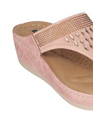 Kiara Blush Wedge Sandals - Blush
