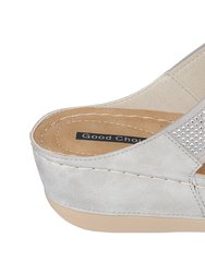 Kiara Silver Wedge Sandals