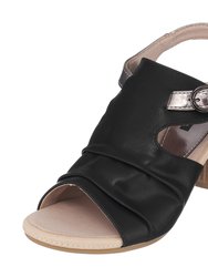 Kisha Black Heeled Sandals - Black