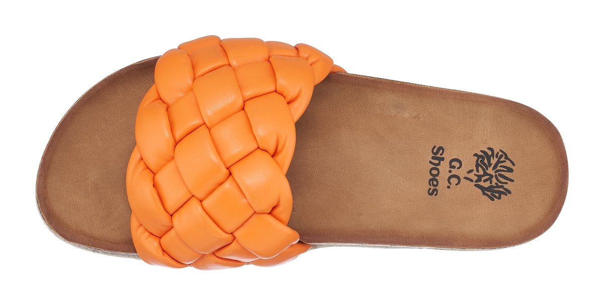 GC SHOES Orange Lesley Orange Footbed Sandals | Verishop