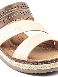 Lupe Brown Multi Wedge Sandals - Brown Multi