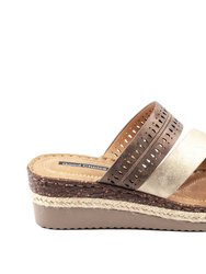 Lupe Brown Multi Wedge Sandals