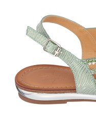 Mabel Green Flat Sandals