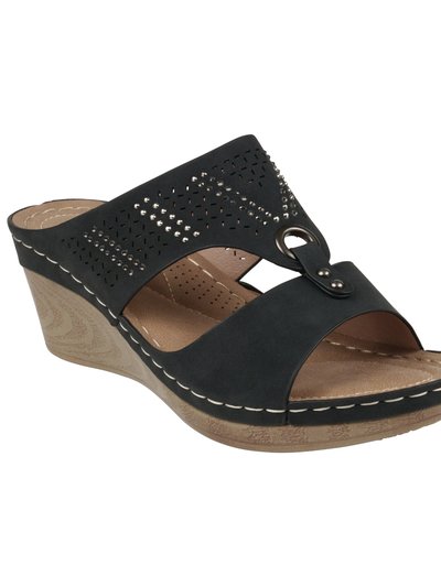 GC SHOES Marbella Black Wedge Sandals product