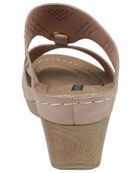Marbella Blush Wedge Sandals