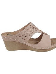 Marbella Blush Wedge Sandals