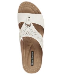 Marbella White Wedge Sandals