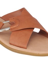 Mila Tan Flat Sandals - Tan