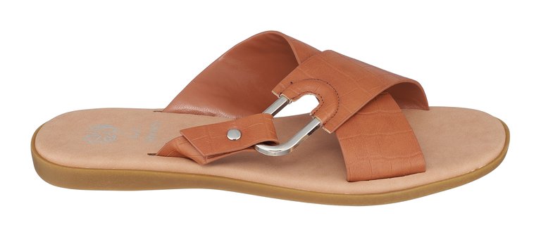 Mila Tan Flat Sandals