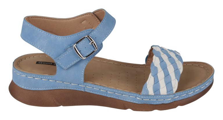 Millis Blue Comfort Flat Sandals