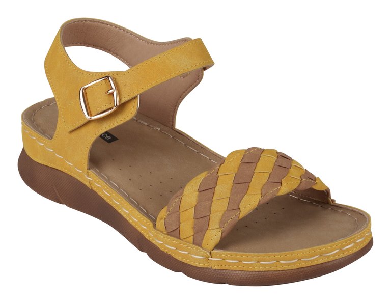 Millis Yellow Comfort Flat Sandals - Millis Yellow