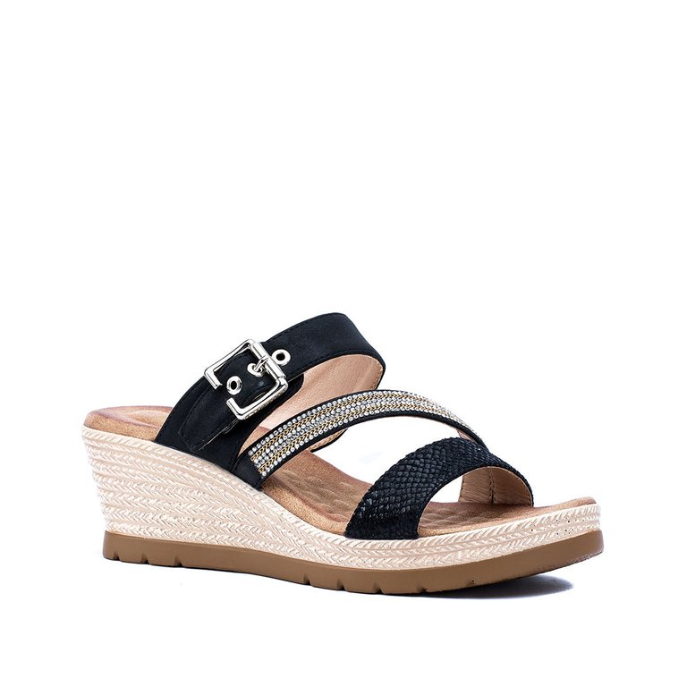 Monica Black Espadrille Sandal - Black