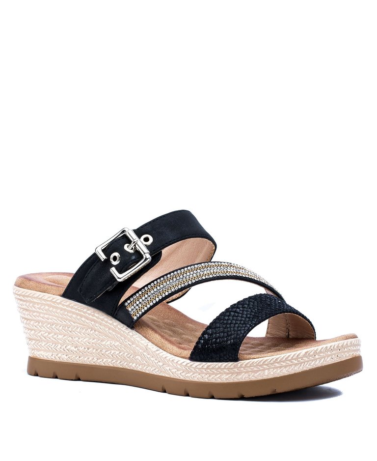 Monica Black Espadrille Sandal - Black