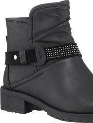 Moto Black Ankle Bootie - Black