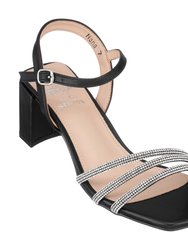 Nana Black Heeled Sandals - Black