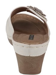 Naples White Wedge Sandals