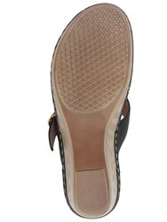 Narbone Black Wedge Sandals