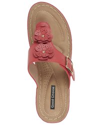 Narbone Coral Wedge Sandals