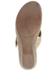 Narbone Gold Wedge Sandals