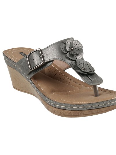 GC SHOES Narbone Pewter Wedge Sandals product