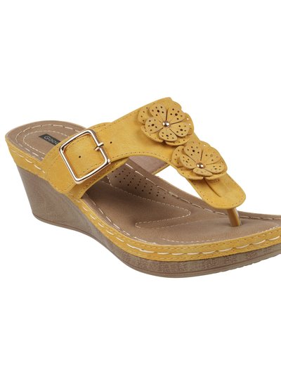 GC SHOES Narbone Yellow Wedge Sandals product