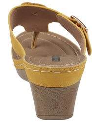 Narbone Yellow Wedge Sandals