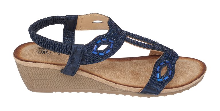 Pelle Blue Wedge Sandals