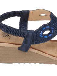 Pelle Blue Wedge Sandals