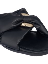 Perri Black Flat Sandals - Black