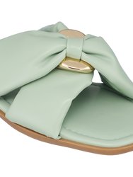 Perri Green Flat Sandals - Green