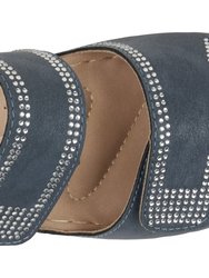 Rea Navy Wedge Sandals