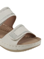 Rea White Wedge Sandals - White