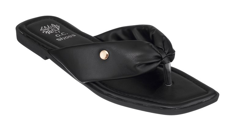 Reid Black Flat Sandals - Black
