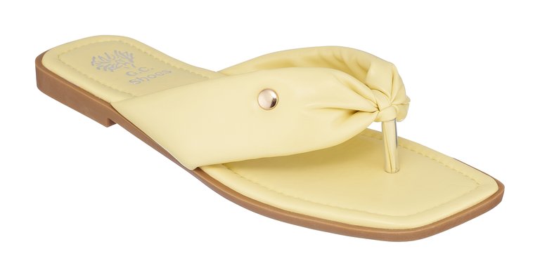 Reid Yellow Flat Sandals - Yellow