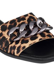Rina Leopard Flat Sandals - Leopard