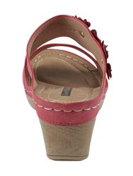 Rita Red Wedge Sandals