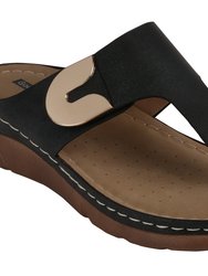 Sam Black Thong Flat Sandals - Black