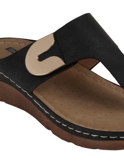 GC SHOES Sam Black Thong Flat Sandals product