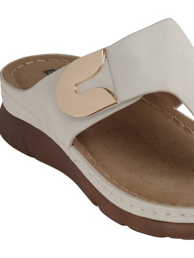 GC SHOES Sam White Thong Flat Sandals product