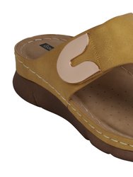 Sam Yellow Thong Flat Sandals - Yellow