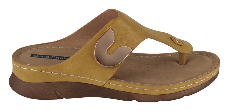 Sam Yellow Thong Flat Sandals