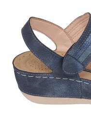 Samar Blue Wedge Sandals