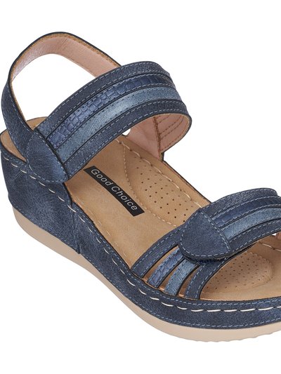 GC SHOES Samar Blue Wedge Sandals product