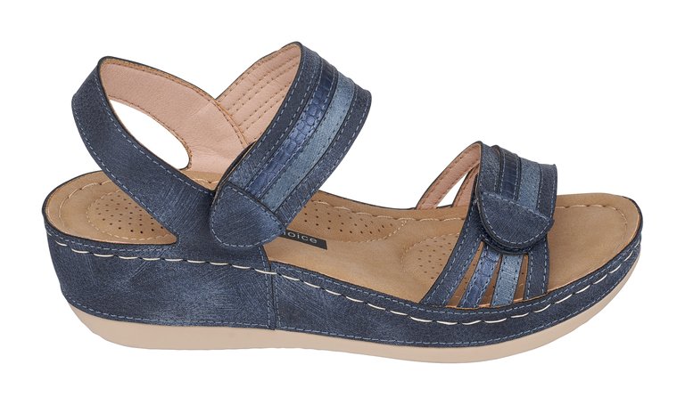 Samar Blue Wedge Sandals