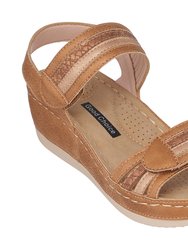 Samar Tan Wedge Sandals - Tan