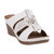 Spring White Open Toe Triple Band Flower Wedge Sandals