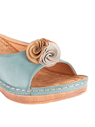 Sydney Blue Wedge Sandals - Blue