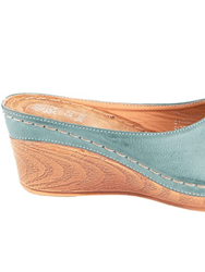 Sydney Blue Wedge Sandals