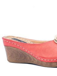 Sydney Coral Wedge Sandals - Coral